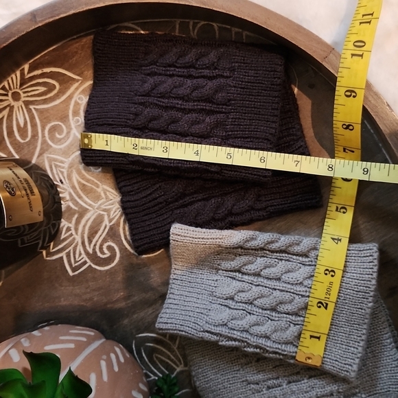 Leg Warmers - two sets: dark grey and light grey. (Selling both together) - Picture 2 of 2